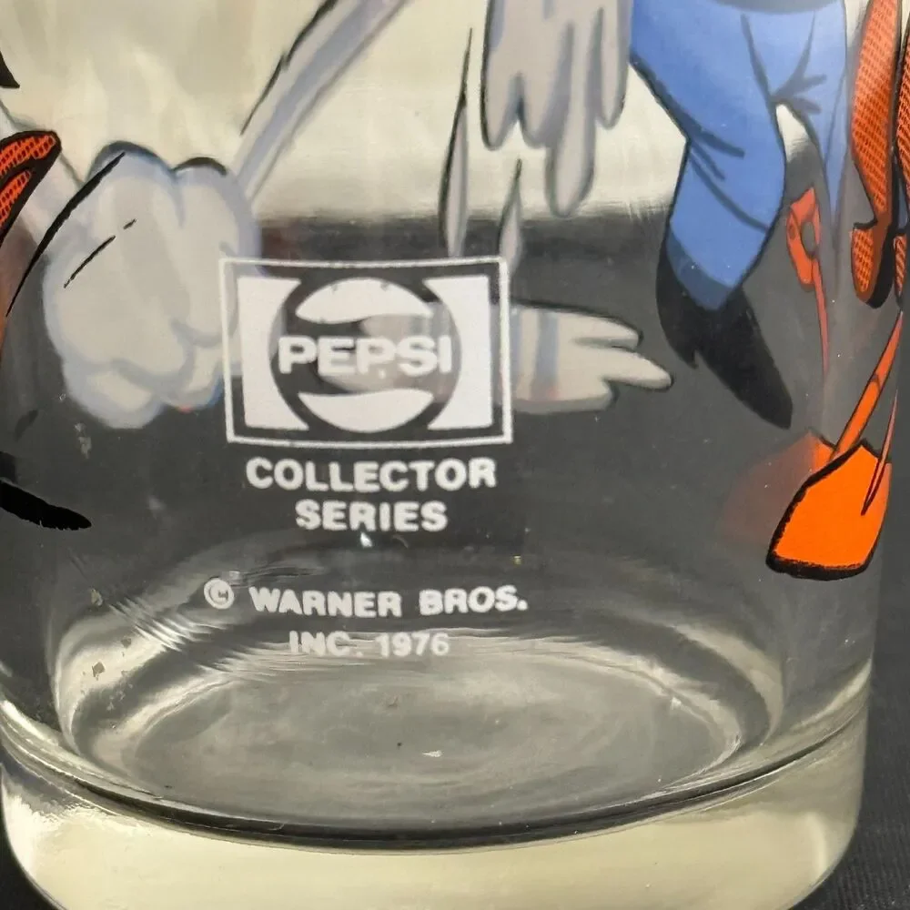 Yosemite Sam Speedy Gonzales Looney Tunes Pepsi Glass‎ Gold Panning Vintage USA